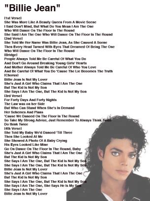 But none have had the mass appeal of Thriller. . Billie jean lyrics meaning